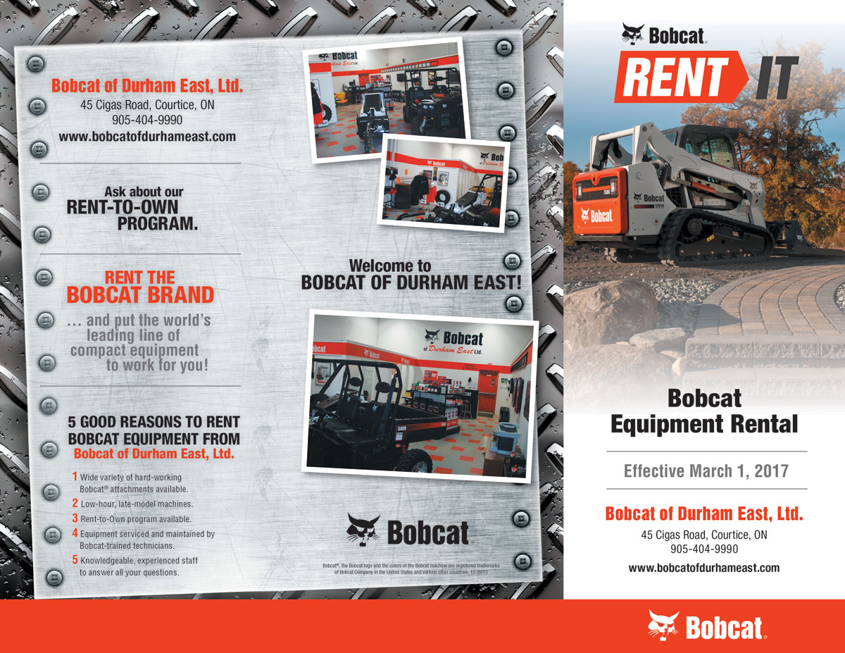 Bobcat Rentals, skidsteer rental, excatvator rental, Bobcat of Durham